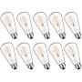Mastery Mart Vintage LED Light Bulb, Glass ST21 Antique Edison Style, Dimmable 5.5W (60 Watt Equivalent), 500LM 2700K Soft White, E26 Decorative Filament Bulb, UL and Energy Star, 10 Pack