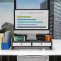 Monitor Stand Riser with Drawer - Desk Shelf Organizer Keyboard Storage Black 22'' x 10.6'' x 4.7''
