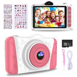 WOWGO Kids Digital Camera - 12MP Childrens Selfie Camera with 3.5 Inches Large Screen for Boys and Girls,1080P Rechargeable Electronic Camera with 32GB TF Card