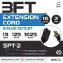3 Ft Black Extension Cord 2 Pack - 16/2 Durable Electrical Cable