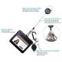 Genuine Leather ID Badge Holder with Heavy Duty Carabiner Retractable Reel, Key Ring and Metal Clip, 2 Card Pockets. Holds Multiple Cards & Keys. Key Chain Flashlight. Horizontal. Espresso Brown