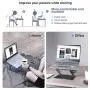 Skrebba Laptop Stand, EPN Laptop Riser with Heat-Vent to Elevate Laptop, Adjustable Height Laptop Holder Desk Stand with Slide-Proof Silicone and Protective Hooks, for MacBook Pro/Air (Space Grey)