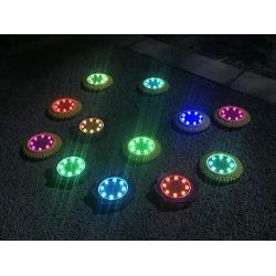 Flower Solar Disk Lights Outdoor, 4PCS 8 LED Waterproof Solar Garden Lights Outdoor Solar Ground Lights for Pathway Garden Yard Walkway(Purple)