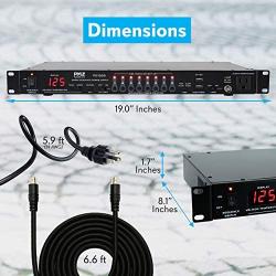 8 Outlet Power Sequencer Conditioner - 2200W Rack Mount Pro Audio Digital Power Supply Controller Regulator w/ Voltage Readout, Surge Protector, For Home Theater, Stage / Studio Use - Pyle PS1000