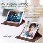 Fintie Rotating Case for New iPad 8th Gen (2020) / 7th Generation (2019) 10.2 Inch - [Built-in Pencil Holder] 360 Degree Rotating Smart Protective Stand Cover with Auto Sleep/Wake, Brown