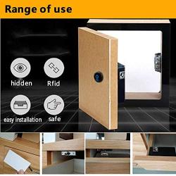 TAKHRWOD Electronic Cabinet Lock, with USB Hidden Magnetic Lock and RFID Locks for Hidden Gun Cabinets Wooden Pantry Cabinet Drawer Storage Magnetic Card Door Lock Key Fob Lock Key Card Lock Black