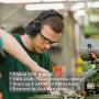 PORTER AM FM Noise Reduction Safety Ear Muffs, Hearing Protection Earmuffs with Stereo Radio, NRR 25dB Hearing Protectors for Mowing (Black)