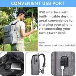 Anti Theft Laptop Backpack Men Women Vintage Backpack Bookbag School College Backpacks Stylish Water Resistant Backpack with USB Port Fashion Grey Fits 15.6 Inch Laptop and Notebook