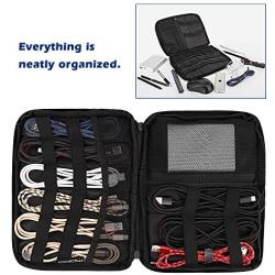 MoKo Electronics Organizer Bag, Travel Universal Electronics Accessories Case, Waterproof Travel Cables Management Storage Bag for Hard Drives, Phone, Plug, Charger, SD Card and More [Small] - Black