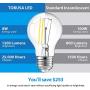 LED A19 Dimmable Light Bulbs 100W Equivalent, Vintage E26 Edison Bulbs 8W 1200LM, 5000K Daylight White, Clear Antique LED Filament Bulb for Home, Bathroom, Indoor&Outdoor, 6-Pack