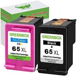 GREENBOX Remanufactured Ink Cartridge 65 Replacement for HP 65XL 65 XL N9K04AN for HP Envy 5055 5052 5058 DeskJet 3755 2655 3720 3721 3722 3723 3752 3730 3758 2652 2624 2622 (1 Black 1 Tri-Color)
