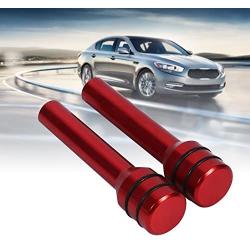 Qiilu 2 pcs Car Lock Knobs, Universal Car Truck Aluminum Interior Door Lock Knob Pins Cover(Red)