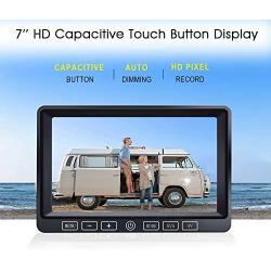 ZEROXCLUB Digital Wireless Backup Camera System Kit,HD 1080P & IP69 Waterproof Wireless Reverse Rear Side View Camera + 7’’ DVR Split Monitor with Touch Button for RV/Truck/Trailer/Bus/Pickup/Van-B3C