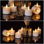 Aulaygo LED Flameless Tealight Candles 12pcs Warm White Electronic Tea Lights with Timer Battery Operated 6hrs On 18 Hrs Off for Christmas Halloween Thanksgiving Home Wedding Party Decor
