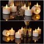 Aulaygo LED Flameless Tealight Candles 12pcs Warm White Electronic Tea Lights with Timer Battery Operated 6hrs On 18 Hrs Off for Christmas Halloween Thanksgiving Home Wedding Party Decor