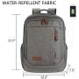 KROSER Laptop Backpack Large Computer Backpack Fits up to 15.6 Inch Laptop with USB Charging Port Water-Repellent School Travel Backpack Casual Daypack for Business/College/Women/Men-Grey