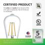 Sunco Lighting ST64 LED Bulb, Dimmable, Waterproof, 8.5W=60W, 4000K Cool White, Vintage Edison Filament Bulb, 800 LM, E26 Base, Restaurant or String Lights - UL
