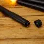 Datomarry Pack of 12 Black Body Flickering Flameless Taper Candles,11 inch Yellow Glow Plastic Battery Powered Realistic Christmas Candles Lights