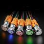 HiLetgo Latching Pushbutton Switch 16mm 5/8'' 12V-24V 5A Power Angel Eye LED Light Metal Toggle Switch with Wire Socket Plug
