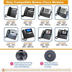 Additional 2 pcs Ear Pads + Adjustable Volume + Mute Switch+Binaural Headset RJ9 Headset with Noise Canceling Microphone ONLY for Cisco 7942 7971 7960 89XX etc Office IP Phones