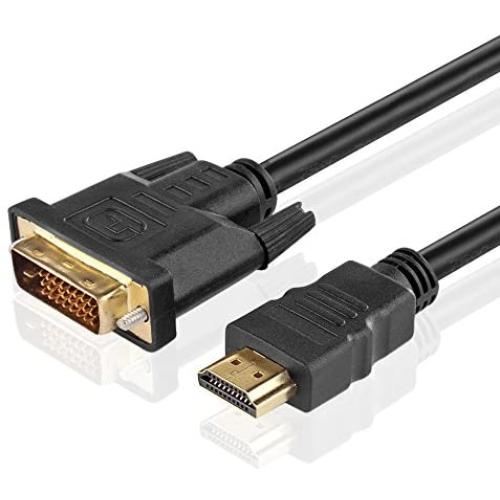 TNP High Speed HDMI to DVI Adapter Cable (6 Feet) - Bi-directional HDMI to DVI & DVI to HDMI Converter Male to Male Connector Wire Cord Supports HD Video 1080P HDTV