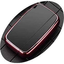 Royalfox(TM) 5 Buttons Full TPU Smart keyless Entry Remote Key Fob case Cover for Land Rover Defender Discovery Sport LR3 LR4 Range Rover Sport Evoque Velar,Jaguar XF XJ XJL XE F-PACE (Pink/Black)