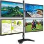 FORGING MOUNT Quad Monitor Stand Mount,Free Standing Desk Stand Fully Adjustable Monitor Arm Mount Holds 4 Screens up to 30 Inches,VESA 75 100,Each Arm Holds up to 22lbs,with C-Clamp and Grommet Base