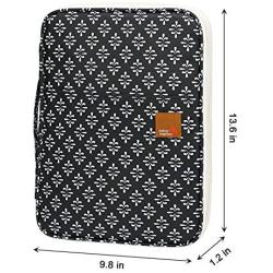 El-fmly Waterproof Document Organizer for 13 Inch Tablet Office Zippered Portfolio Bag File Holder for A4 Size (Black)