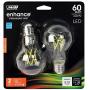 FEIT ELECTRIC BPA1960CL927CAFIL2RP BPA1960CL927CAFIL2RPLED A19 LED Light Bulb, 4.2''H x 2.4''D, Product Specific, 2 Piece