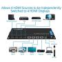 gofanco 4K 4x4 HDMI Matrix Switcher with IR and RS 232 Control – Up to 4K @30Hz, 3D, HDMI 1.4, HDCP 2.2, TrueHD, DTS Audio, EDID, 4 Input 4 Output, Firmware Upgradable (Matrix44v2)