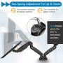 HUANUO Dual Monitor Stand - Fully Adjustable Monitor Desk Mount Gas Spring LCD Monitor Arm VESA Mount for 13'' to 27'' Flat Curved Computer Screens - Each Arm Hold Up to 17.6lbs