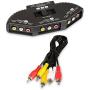 Fosmon A1602 RCA Splitter with 3-Way Audio, Video RCA Switch Box + RCA Cable for Connecting 3 RCA Output Devices to Your TV