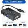 USB to HDMI VGA DVI, External Monitor Adapter, USB Multiple Monitor Adapter DisplayLink Video Converter 2K Full HD 2048x1152, Laptop Docking Stations Compatible for Windows, Mac OS X System [NO Linux]