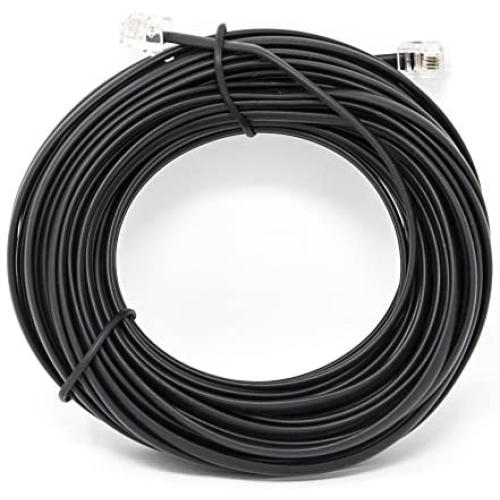 Black 100 FT. Phone Telephone Extension Cord Cable Line Wire