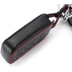 WFMJ Black Leather Smart 4 Buttons Key Chain Cover Case Fob For Honda Pilot Accord Civic CR-V CR-Z HR-V