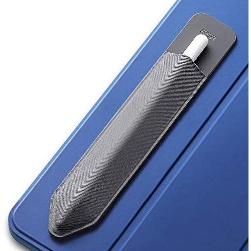 ESR Pencil Holder Compatible with Pencil (1st and 2nd Gen), Elastic Pocket [Stylus Pens Protected and Safe] Pouch Adhesive Sleeve Attached to Case for Stylus Pens - Dark Grey