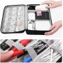 Emoly Electronic Organizer Travel, Universal Waterproof Carrying Case Cable Organizer Electronics Accessories Cases for USB Cables, Charger, Power Bank, Phone, E-Book Kindle, iPad or Tablet (Black)