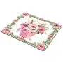 Smooffly Cute Pig Computer Mouse Pad,Watercolor Floral Office Accessories Non-Slip Rubber Comfortable Customized Gaming Mousepad