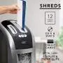 GBC Paper Shredder, 12 Sheet Capacity, Super Cross-Cut, 1 User, Personal, EX12-05 (1757390) , Black/Silver GBC Paper Shredder, 12 Sheet Capacity, Super Cross-Cut, 1 User, Personal, EX12-05 (1757390) , Black/Silver