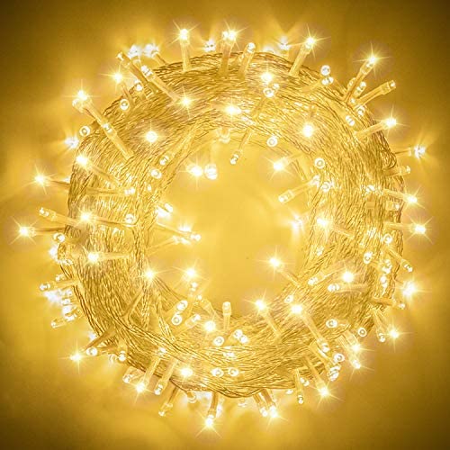 XUNXMAS 66ft 200 LED String Lights Indoor Outdoor, Super Bright Warm White Christmas Lights with 8 Lighting Modes, Extendable Waterproof Fairy Lights for Bedroom Patio Party Christmas Tree Decor
