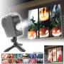 OOCOME Halloween Christmas Window Projector, Holographic Projection with Tripod, Christmas Halloween Window Projector with 12 Movies, Outdoor Garden Decoration for Halloween/Christmas