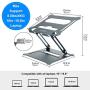 Urmust Laptop Notebook Stand Holder, Ergonomic Adjustable Ultrabook Stand Riser Portable Compatible with MacBook Air Pro, Dell, HP, Lenovo Light Weight Aluminum Up to 15.6''(Blue)