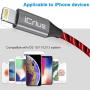 iCrius iPhone Charger Cable, [MFi Certified] 6ft LED Light Up Visible Flowing Lightning Charger Charging Cord Compatible with iPhone11 Plus/XS/XR/X /8 Plus / 8/7 Plus / 7, iPod Touch More-Red