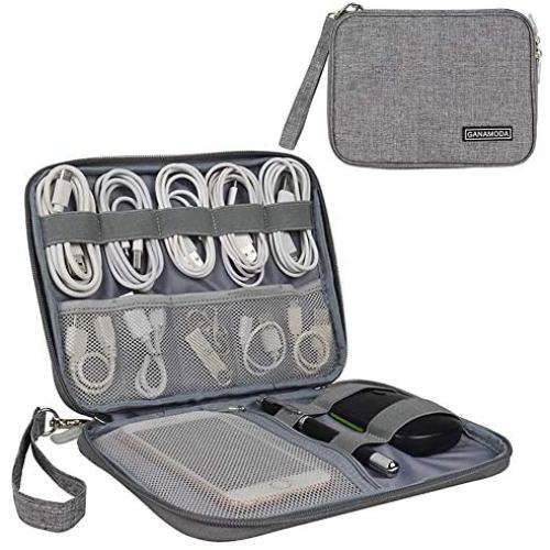 GANAMODA Electronics Travel Organizer, Gadgets for Men Small Bag tech Accessories Travel case Cord Organizer for USB Cable Phone Mini Tablet