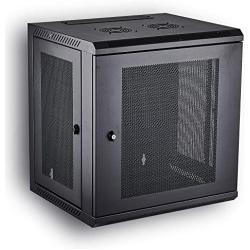 KENUCO Wall Mount Rack Cabinet Enclosure | Fully Assembled | Vented Door | Adjustable mounting Rails | Cold Rolled Steel | RACK-09 | (23.6 x 19.7, 15U)