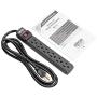 Tripp Lite 6 Outlet Surge Protector Power Strip, 6ft Cord, Black, & $10,000 INSURANCE (TLP6B)