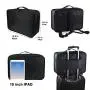 Goldwheat Travel Cosmetic Bags Make up Box Beauty Brush Train Case with Shoulder Strap & Handle (Large:16.5x5.5x12.2 inch)
