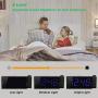 Projection Digital Alarm Clock for Bedroom, Large LED Alarm Clock Projection on Ceiling Wall, 180°Projector,Dimmer,USB Charger,Battery Backup Loud Dual Alarm Clock for Heavy Sleeper Kid Elderly