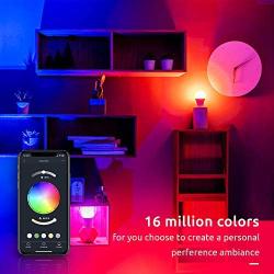 Smart WiFi Alexa Light Bulb, LUMIMAN LED RGBCW Color Changing Bulbs Works with Alexa, Echo, Google Home & Siri, 2.4GHz WiFi Only, No Hub Required, A19 E26 Multicolor (4 Pack)