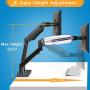HUANUO Dual Monitor Stand - Double Gas Spring Arm Monitor Desk Mount for Two 35 inch LCD LED Screens, Height Long Adjustable VESA Mount with Clamp, Grommet Mounting Base, Hold up to 26.4lbs
